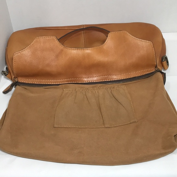 Patricia Nash Large Tan Leather Shoulder Crossbody - Picture 14 of 16